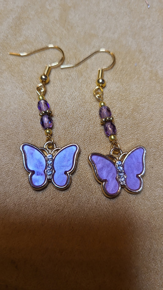 Purple Passion Butterfly earrings