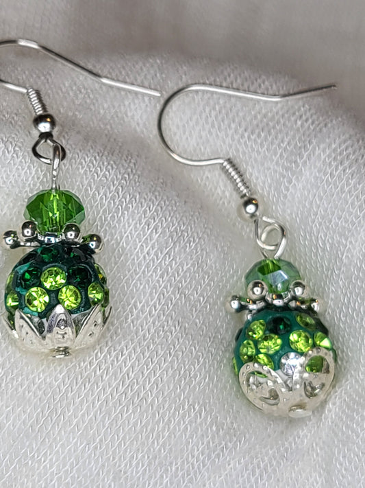 Jolly Holly Christmas Bells Earrings