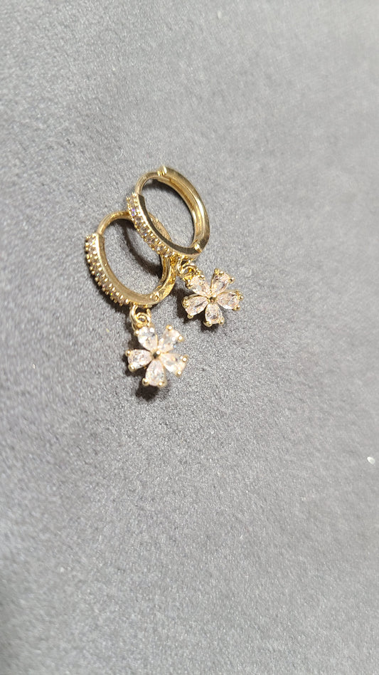 Petite Bling Flower Earrings