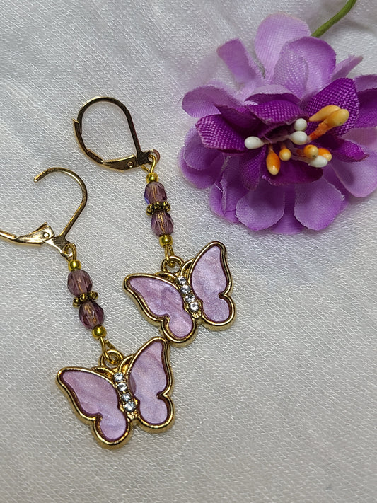 Purple Passion Butterfly earrings