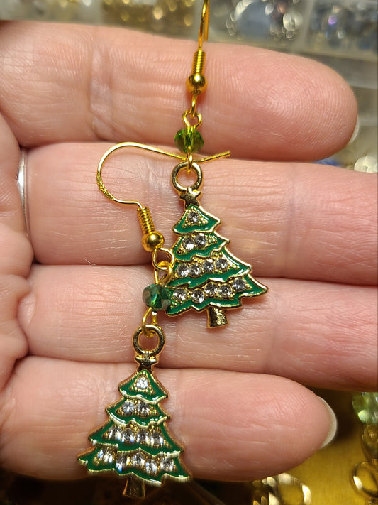 Mini Christmas Tree Earrings